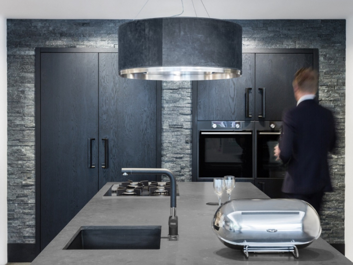 Wave design afzuiglamp eilandschouw